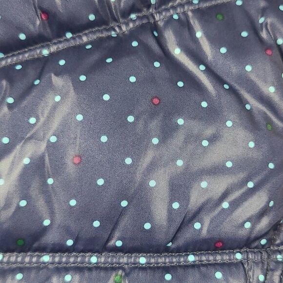 Old Navy Girls Blue Dotted Puffer Vest Fleece Lined Sleeveless Insulated Jacket - Picture 8 of 8